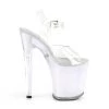 Pleaser 8" Heel Clear/White LED Illuminated Platforms* Shoes
