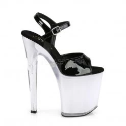 Pleaser Shoes 8" Heel Black/White LED Illuminated Platforms*