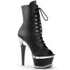 Pleaser 6" Black Peep Toe Lace-Up Faux Leather Ankle Boot* 2 Pleaser 6" Black Peep Toe Lace-Up Faux Leather Ankle Boot*