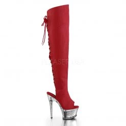 Pleaser 6 Heel Red Platform Open Toe Thigh Boots* 9 Pleaser 6 Heel Red Platform Open Toe Thigh Boots*