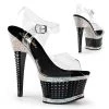 Pleaser 6.5" Clear/Black Ankle Strap Heels* Shoes