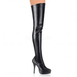 Devious 5 1/4" Black Stretch Platform Thigh Boot*