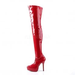 Devious 5 1/4" Red Stretch Platform Thigh Boot*