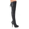 Devious Shoes 5 1/4" Black Platform Thigh Boot With Back Lace Ties* 1 Devious Shoes 5 1/4" Black Platform Thigh Boot With Back Lace Ties*