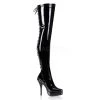 Devious 5 1/4" Back Lace-Up Stretch Platform Patent Leather Thigh Boot* Shoes