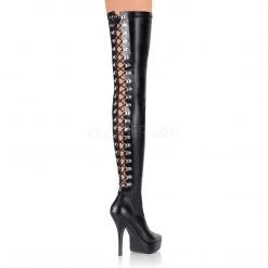 Devious Shoes 5 1/4" Back Lace-Up Stretch Platform Thigh Boot*