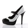 Devious 5.3" Heel Black/White Patent Leather 1.3" Platforms* Shoes