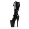 Pleaser 9" Heel Lace-Up Black Knee High Boots* Shoes