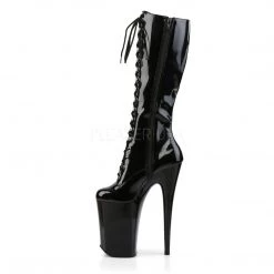 Pleaser 9" Heel Lace-Up Black Knee High Boots* Shoes