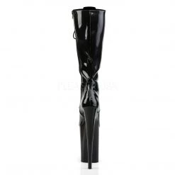 Pleaser 9" Heel Lace-Up Black Knee High Boots* Shoes