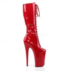 Pleaser 9" Heel Lace-Up Red Knee High Boots* 7 Pleaser 9