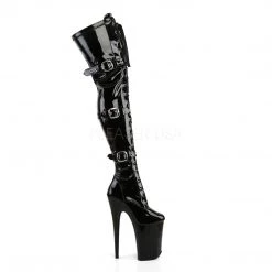 Pleaser 9" Heel Black Platform Lace-Up Thigh High Boots* 9 Pleaser 9