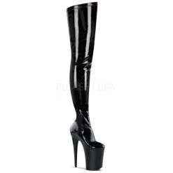 Pleaser 9" Black Platform Stretch Crotch Boots* Shoes