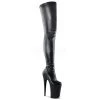 Pleaser Shoes 9" Heel Black Platform Stretch Crotch Boots*