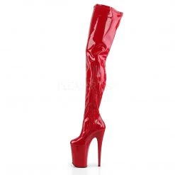 Pleaser 9" Heel Red Platform Stretch Crotch Boots* Shoes