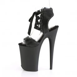Pleaser 9" Heel Black Lace-Up Sandal Platform Shoes*