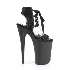 Pleaser 9" Heel Black Lace-Up Sandal Platform Shoes* 9 Pleaser 9
