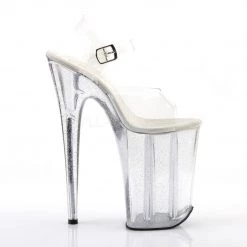 Pleaser 9" Clear Glitter Heels* Shoes 9 Pleaser 9