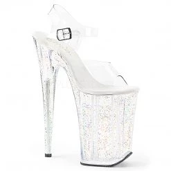 Pleaser 9" Clear Glitter Heels* Shoes
