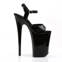 Pleaser Shoes 9" Black Ankle Strap Pumps* 9 Pleaser Shoes 9