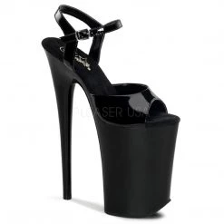Pleaser Shoes 9" Black Ankle Strap Pumps*