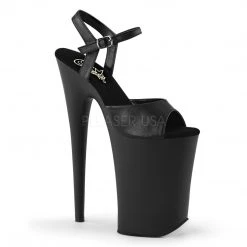 Pleaser 9" Black Faux Leather Heels*