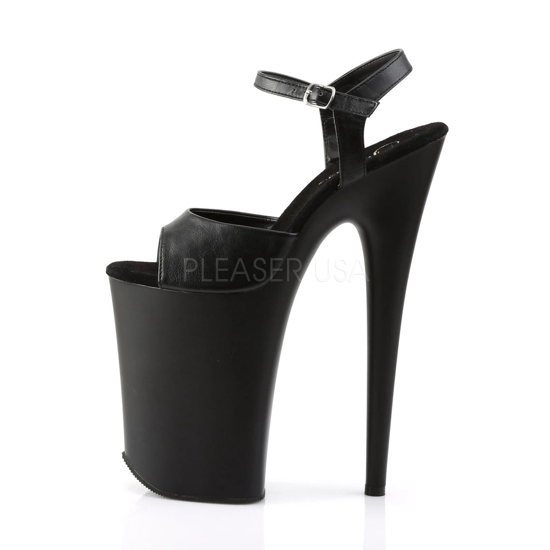Pleaser 9" Black Faux Leather Heels* 4 Pleaser 9" Black Faux Leather Heels*