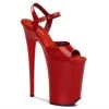Pleaser Shoes 9" Red Ankle Strap Pumps*