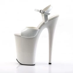 Pleaser 9" White Ankle Strap High Heels*