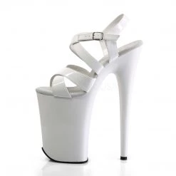 Pleaser Shoes White 9" Ankle Strap High Heels*