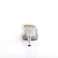 Fabulicious Shoes 3.75" Heel Clear/Tan Platform Slide W/ Rhinestone Butterfly 8 Fabulicious Shoes 3.75