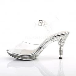 Fabulicious 3.75" Heel Clear Platform Ankle Strap Sandal W/ Rhinestone Butterfly Shoes
