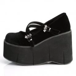 Demonia Black Velvet 4.5" Platform Shoes*
