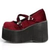 Demonia Burgundy Velvet 4.5" Platform Shoes*