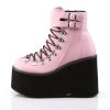 Demonia Shoes Baby Pink Vegan Leather 4.5" Platform Ankle Boots*