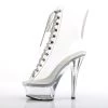 Pleaser 6" Heel Clear Open Toe/Heel Lace-Up Ankle Boot* Shoes