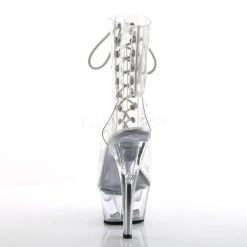 Pleaser 6" Heel Clear Open Toe/Heel Lace-Up Ankle Boot* Shoes 7 Pleaser 6