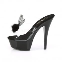 Pleaser 6" Clear/Black Platform Slide Heels* Shoes