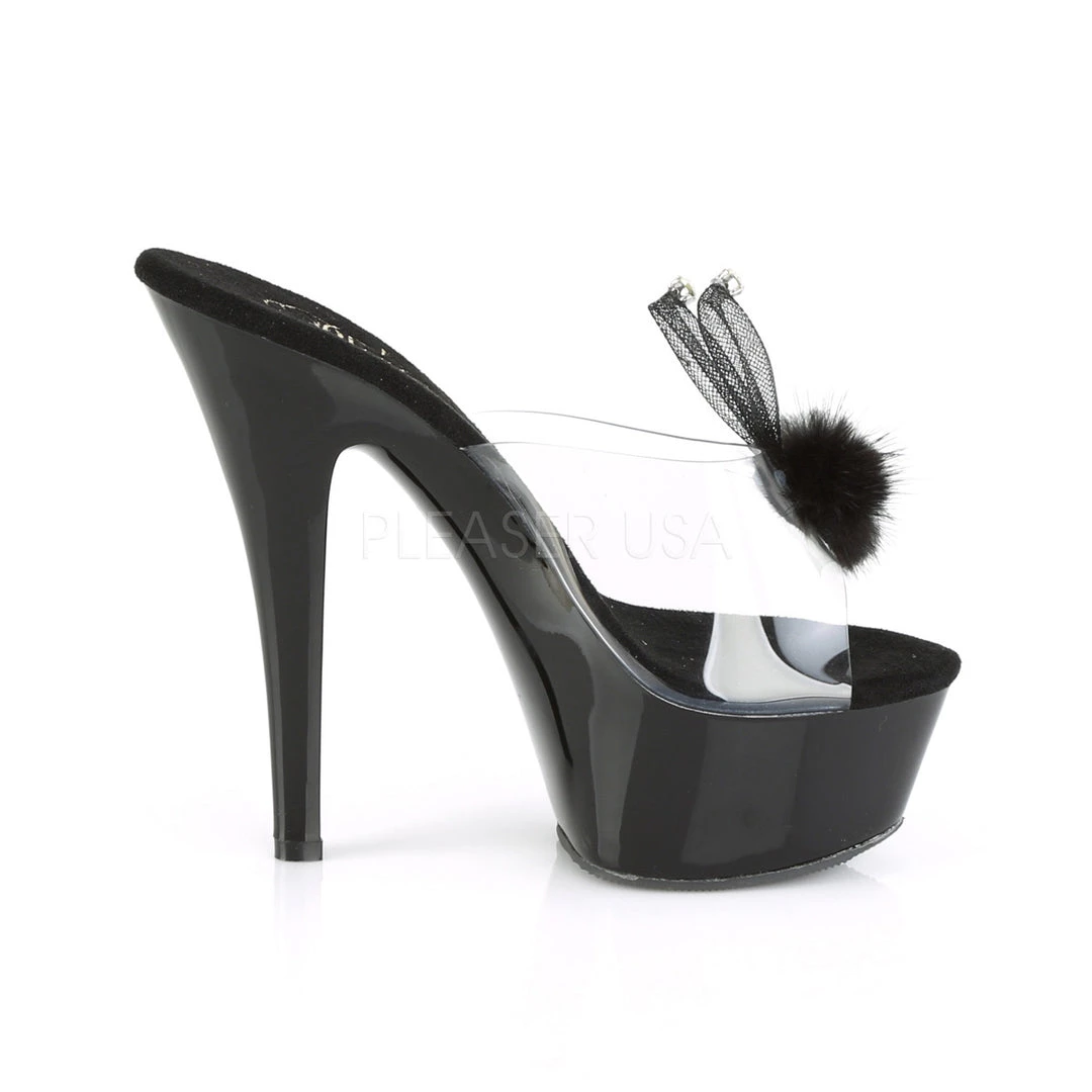 Pleaser 6" Clear/Black Platform Slide Heels* Shoes 6 Pleaser 6" Clear/Black Platform Slide Heels* Shoes