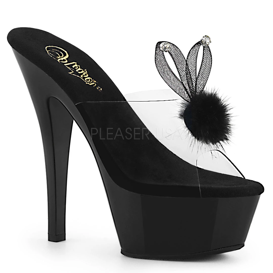 Pleaser 6" Clear/Black Platform Slide Heels* Shoes 3 Pleaser 6" Clear/Black Platform Slide Heels* Shoes