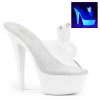 Pleaser 6" Clear/White Platform Slide Heels* Shoes 2 Pleaser 6" Clear/White Platform Slide Heels* Shoes