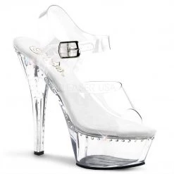 Pleaser 6" Clear Ankle Strap Pumps* Shoes