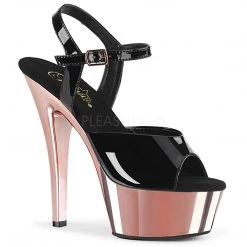 Pleaser 6" Heel Black Ankle Strap Sandals*