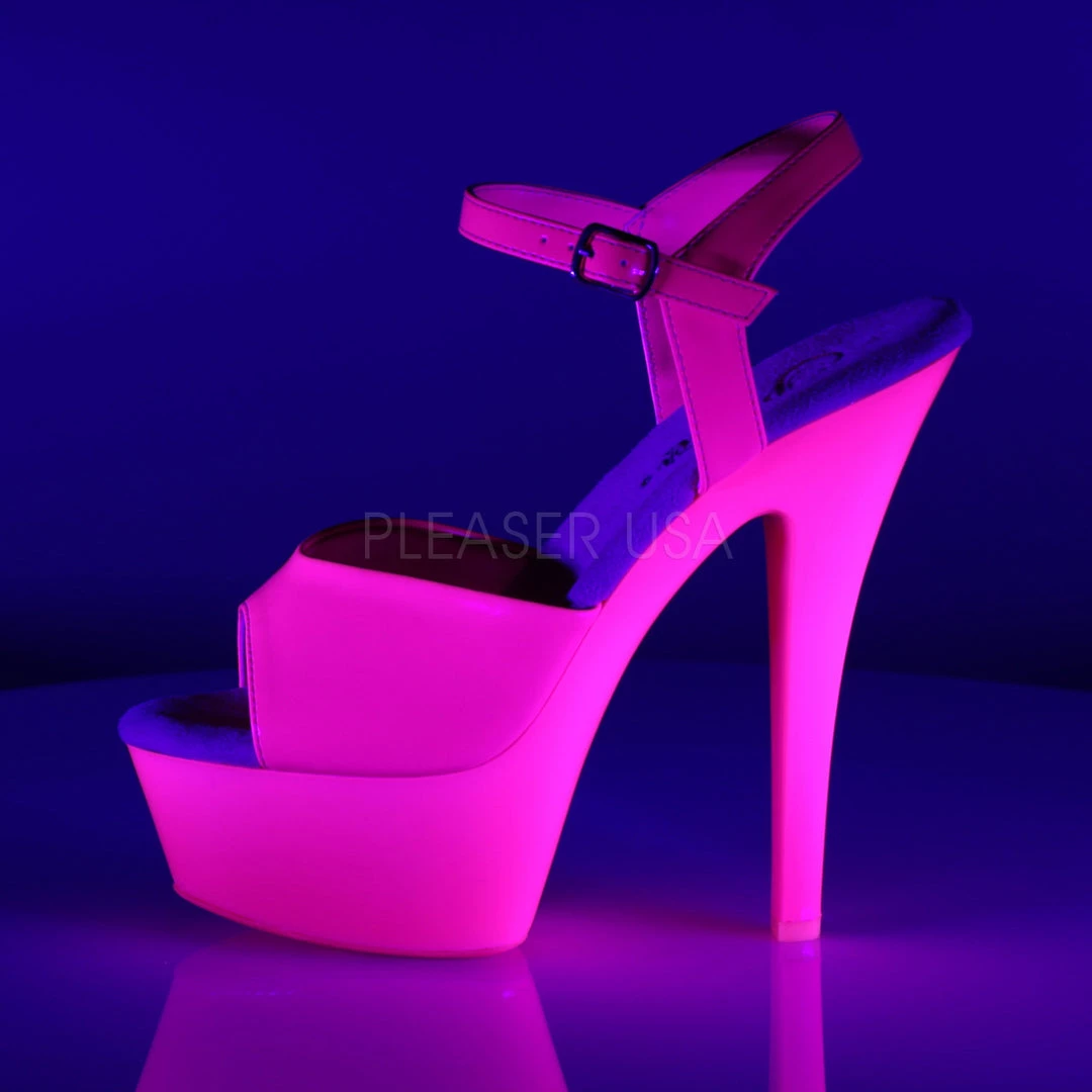 Pleaser Glow In The Dark & Neon 6" Hot Pink Ankle Strap Pumps* 4 Pleaser Glow In The Dark & Neon 6" Hot Pink Ankle Strap Pumps*