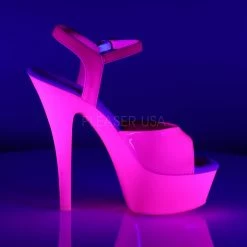Pleaser Glow In The Dark & Neon 6" Hot Pink Ankle Strap Pumps* 9 Pleaser Glow In The Dark & Neon 6