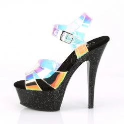 Pleaser 6" Black/Rainbow Ankle Strap Heels* Rainbow Clothing