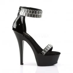 Pleaser 6" Black Ankle Cutoff Sandal W/ Rhinestones* 9 Pleaser 6