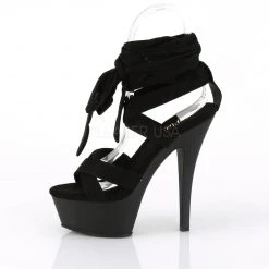 Pleaser 6" Heel Black Lace-Up Sandal*