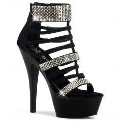Pleaser 6" Heel Black Strappy Sandal Booties* Shoes