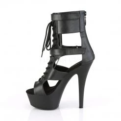 Pleaser Shoes 6" Heel Black Faux Leather Platforms*
